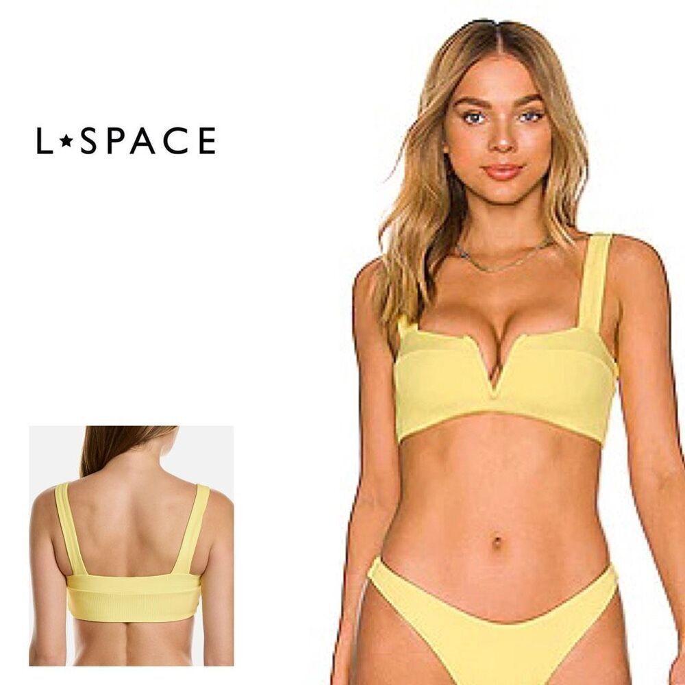 New. L*SPACE yellow bikini top. Large. Retails $99